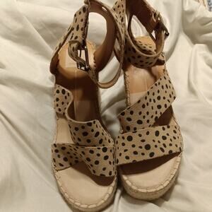 Dolce Vita Shayla Suede leopard Espadrilles Wedge Sandals Women’s size 8 boho